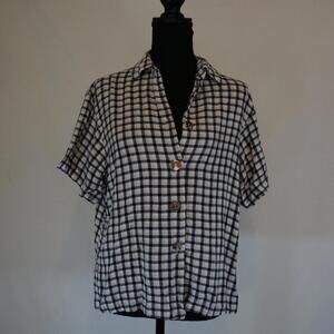 Vintage Clio Plaid Short Sleeve Button Up Shirt